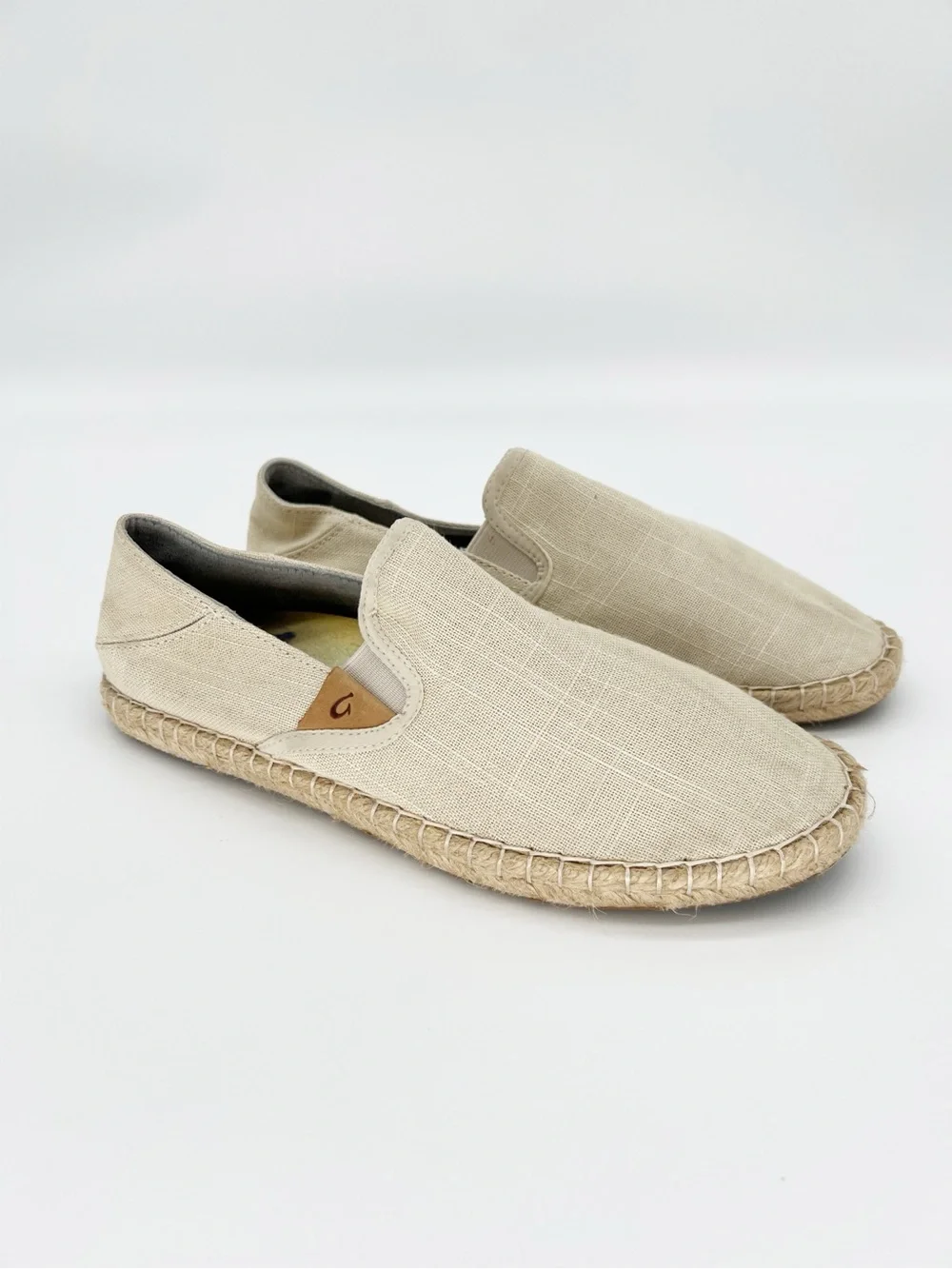 OluKai Women's Espadrille Slip-Ons in Beige